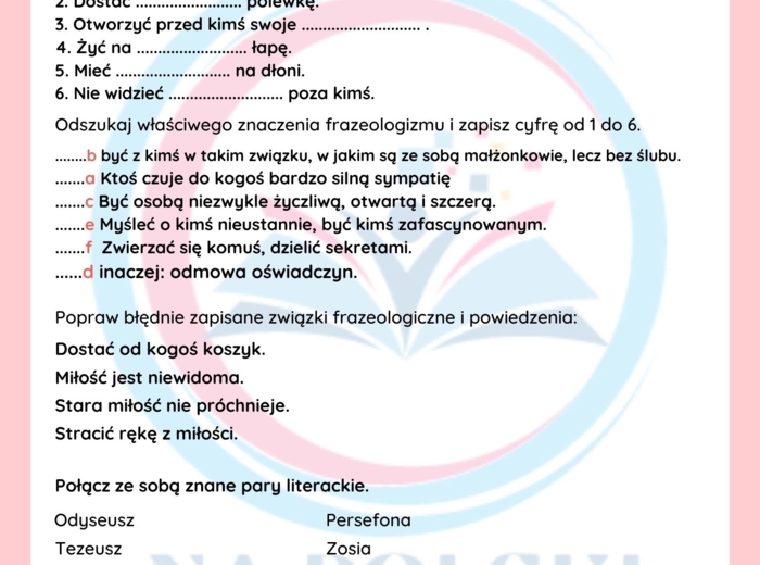 Walentynkowe ćwiczenia