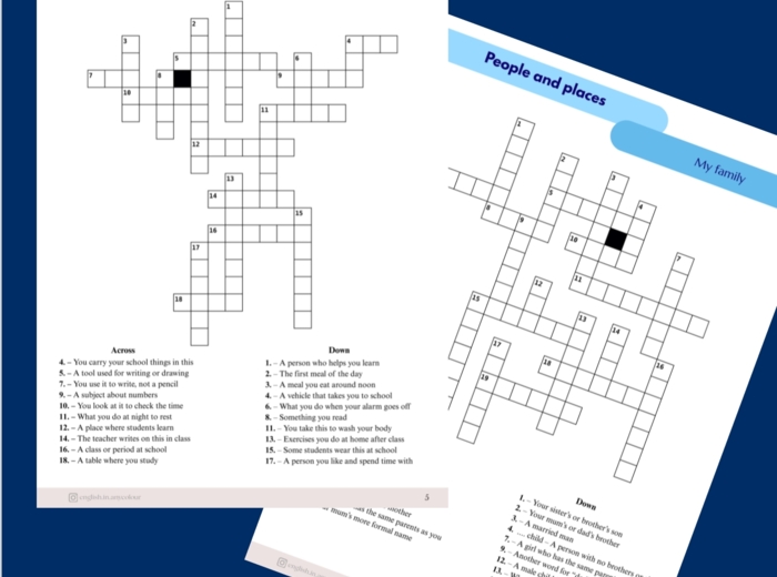 Angielski - 50 krzyżówek tematycznych na poziomie A1 / A2