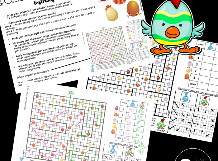 DARMOWA Wielkanocna Gra Matematyczna – Polowanie na Pisanki. Gra logiczna. Matematyczna Wielkanoc.