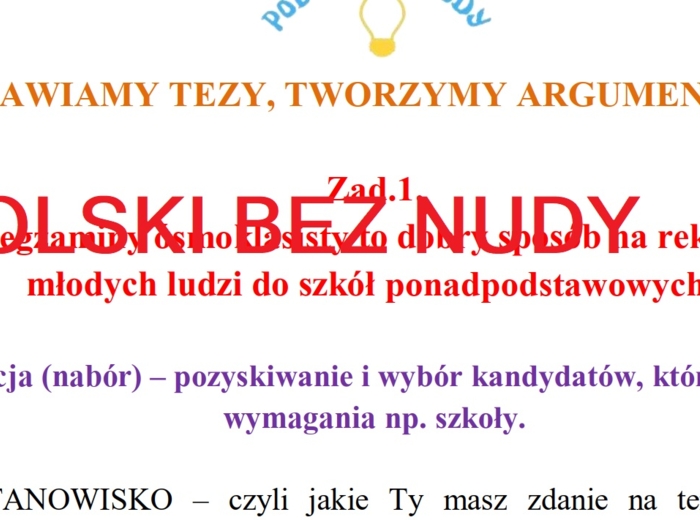 Rozprawka - teza, argumenty