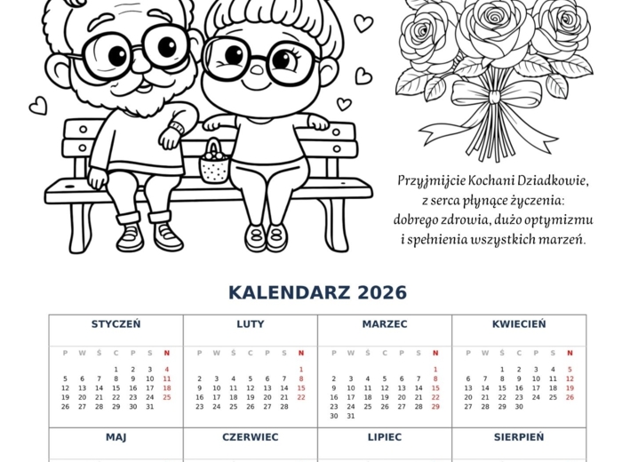 DZIEŃ BABCI I DZIADKA - Z całego serca życzymy Wam - grafika XXL