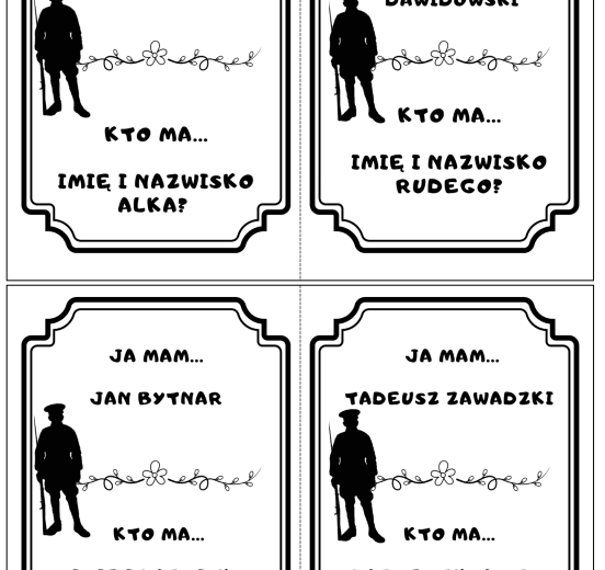 Ja mam... Kto ma...? Gra do lektury ,,Kamienie na szaniec"