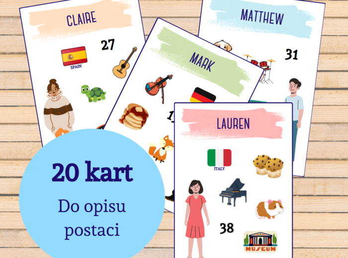 Opis postaci | Karty obrazkowe | Speaking practice