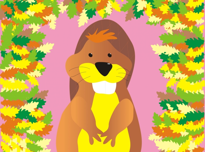 Przedszkole: Grafika do obrazu na płótnie (canvas): portret Bóbr