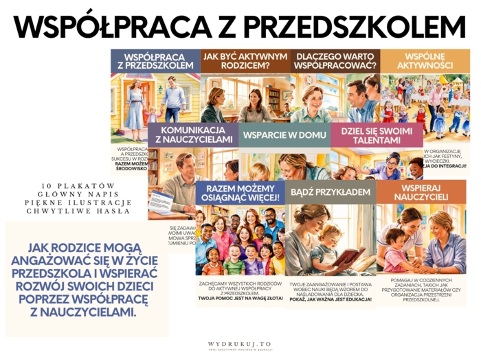 "Współpraca z przedszkolem" - gazetka dla rodziców dzieci w wieku przedszkolnym