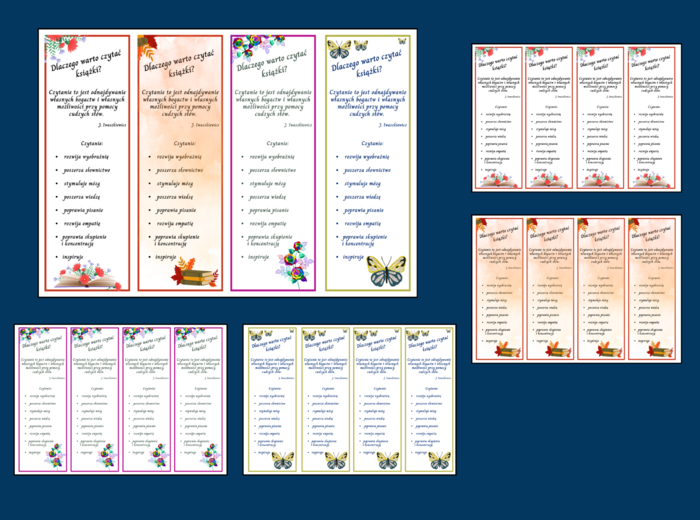 DLACZEGO WARTO CZYTAĆ KSIĄŻKI? - zalety czytania - Dzień Książki – BIBLIOTEKA - zakładki do książek – zakładka – wersja 2