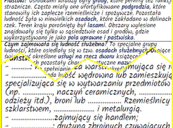 Społeczeństwo w dobie pierwszych Piastów – notatki i karta pracy