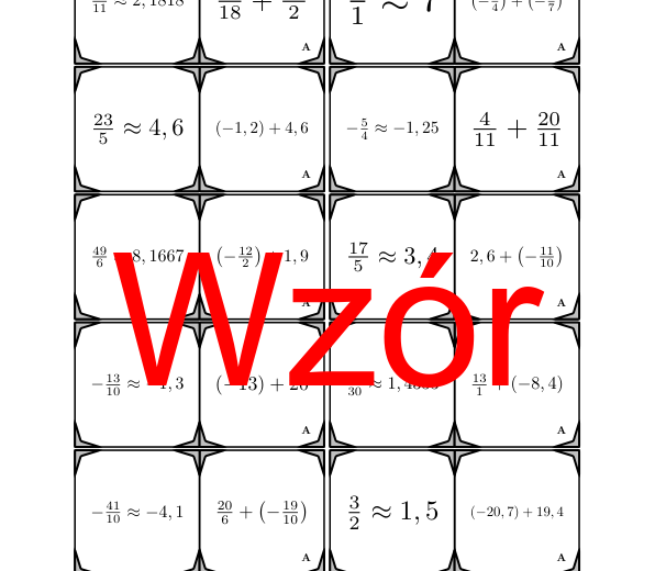 Domino - Dodawanie liczb wymiernych | matematyka