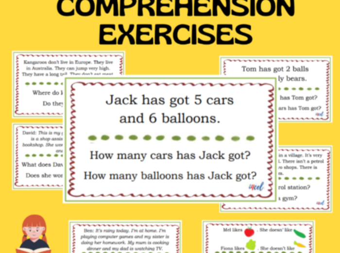 VERY SHORT READING COMPREHENSION EXERCISES