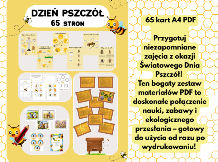 Dzień Pszczół - dekoracje, karty pracy i plansze edukacyjne. Pełen pakiet.