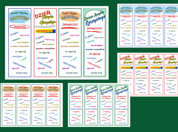 DZIEŃ JĘZYKA OJCZYSTEGO – zakładki do książek – zakładka – wersja 2