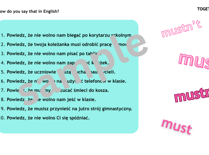 Together 5 Unit 1 - speaking activity