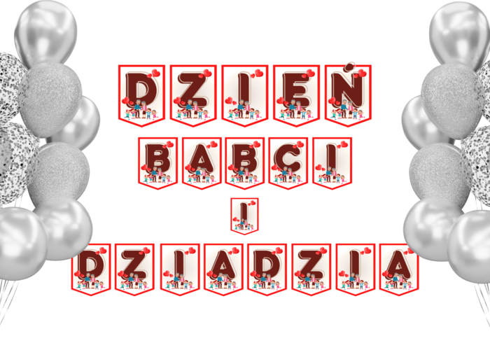 Dzień Babci i Dziadka - napis girlanda tylko 3 zł, każda litera A4