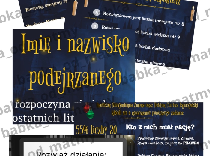 Matematyczna afera - powtórka przed E8 w formie escape room