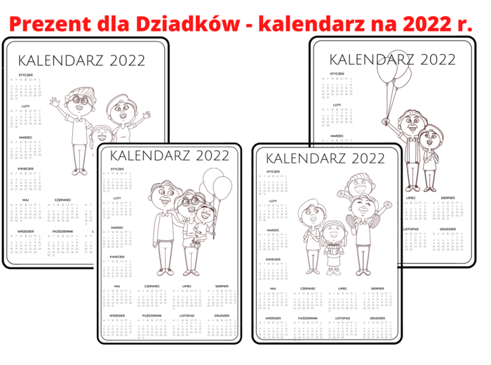 KALENDARZ na 2022 do pokolorowania - tylko 3 zł w tej cenie wszystkie 4 karty