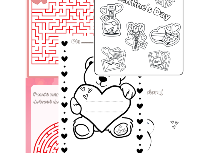 Walentynki - karty pracy