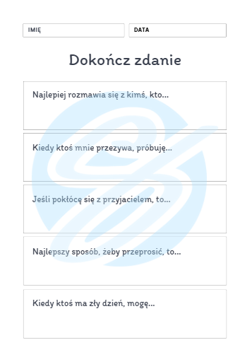 TUS Karty Niedokończonych Zdań: Kreatywny materiał edukacyjny do pracy nad umiejętnościami społecznymi