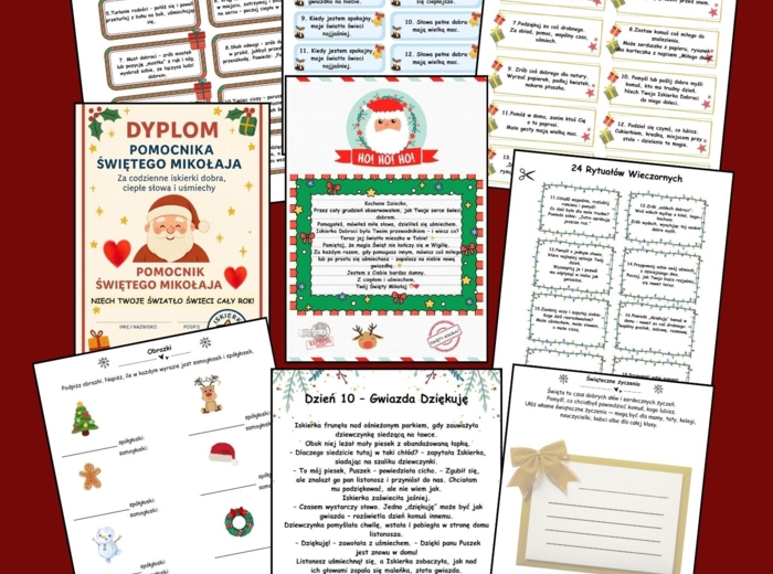 🌟 KALENDARZ ADWENTOWY Z ISKIERKĄ DOBROCI 🌟DLA KLAS 1-3
