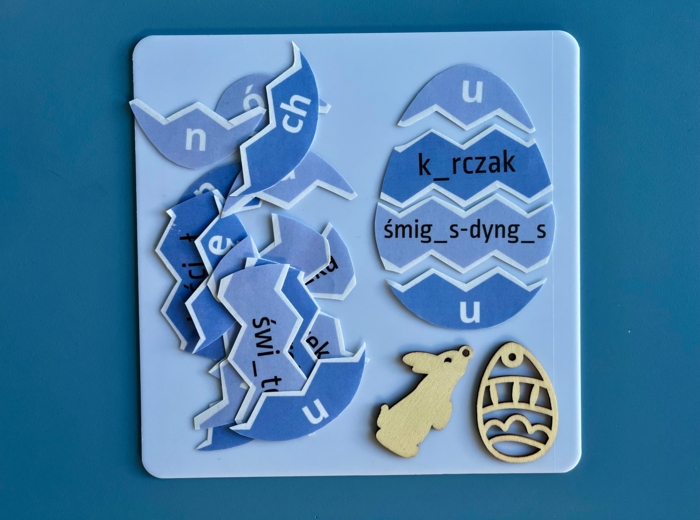 Wielkanoc - ortografia - jajko puzzle