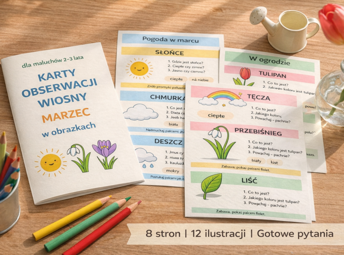 Marzec w obrazkach – karty obserwacji wiosny dla maluchów