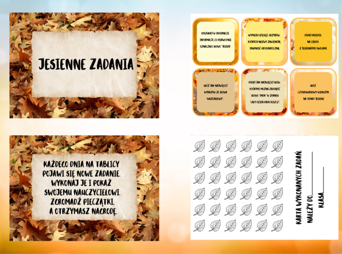 Jesienne zadania polonistyczno-artystyczne.