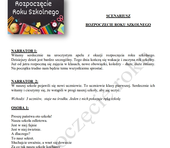 Rozpoczęcie roku szkolnego