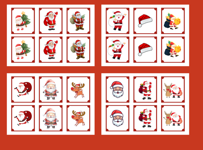 MIKOŁAJKI – Mikołaj - Boże Narodzenie - memory – 36 szt. – biblioteka – świetlica - przedszkole