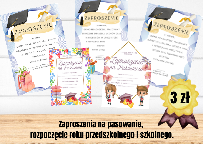 Zaproszenie na pasowanie/rozpoczęcie roku przedszkolnego i szkolnego