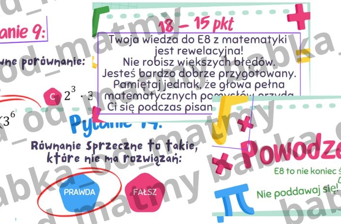 Ostatnia powtórka do E8 z matmy!