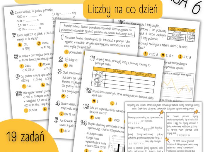 POWTÓRZENIE MATERIAŁU – Liczby na co dzień – KLASA 6