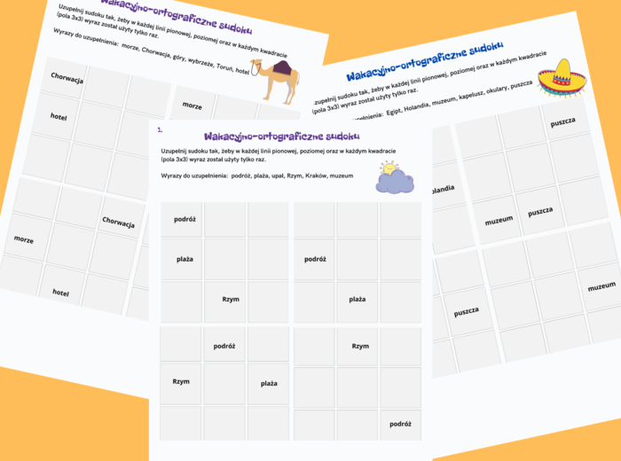 Wakacyjno - ortograficzne SUDOKU