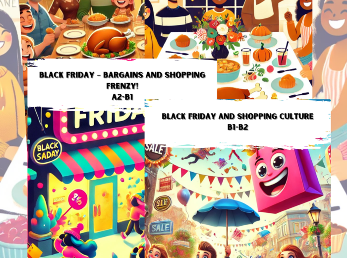 ZESTAW 4 Gotowych Lekcji: Thanksgiving Day (A2-B1;B1-B2) orazBlack Friday (A2-B1;B1-B2)