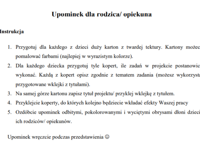 „Tak zaczęła się moja historia!”  PROJEKT, wyjątkowy scenariusz z okazji DNIA RODZINY