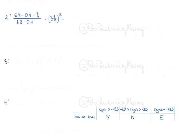 Matematyczna Mistrzowska Karta – Ułamki, Potęgi i Odkrywanie Kodu!