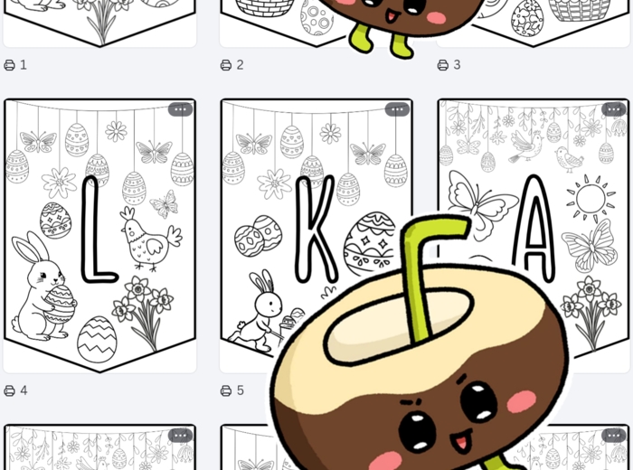 Girlanda Wielkanocna kolorowanka