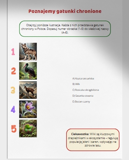 Karty pracy / ćwiczenia. Co to jest smog? Jak segregować śmieci? Poznajemy gatunki chronione. Jak oszczędzać wodę?