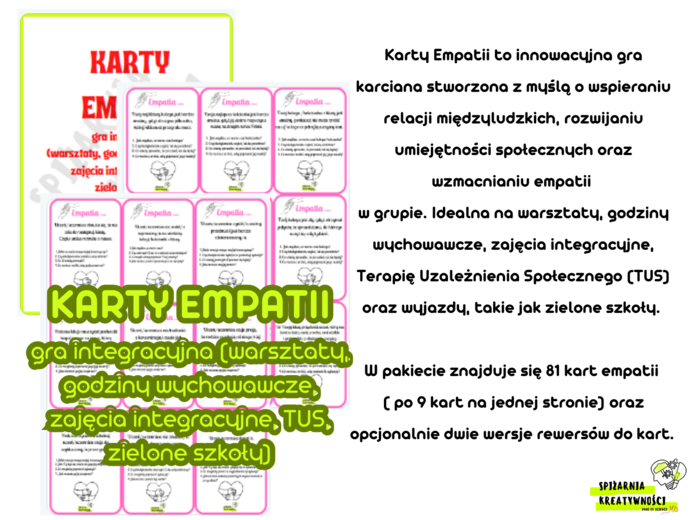 EMPATIA ... gra integracyjna (warsztaty, godziny wychowawcze, zajęcia integracyjne, TUS, zielone szkoły)