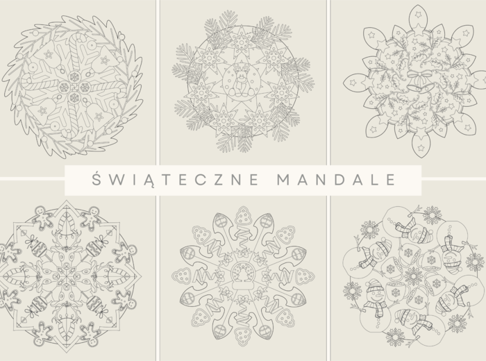 Świąteczne mandale - 20 uroczych kolorowanek