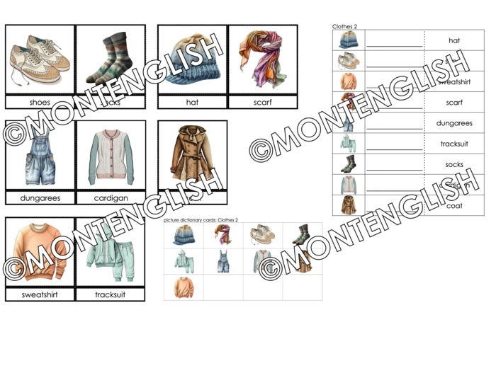 Zestaw kart obrazkowych: CLOTHES SET 2