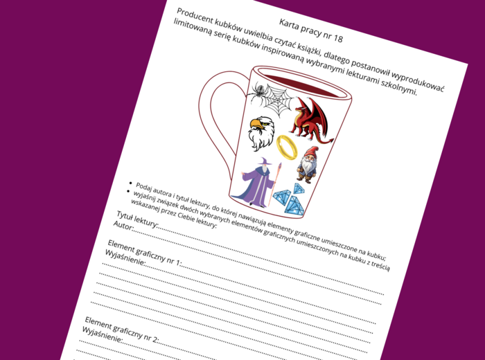 "HOBBIT, CZYLI TAM I Z POWROTEM” – lektury- kl. 4-8 – ikonki – powtórzenie – powtórka – egzamin – karta pracy