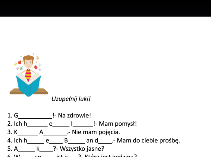Trening przed egzaminem ósmoklasisty z j. niemieckiego za 1 zł!!- 25 przydatnych zwrotów z lukami+ KLUCZ