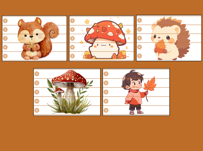 JESIEŃ – puzzle – biblioteka – świetlica – przedszkole - 10 wersji