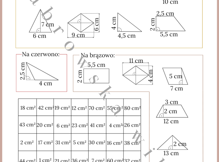 Pola figur - kodowanka