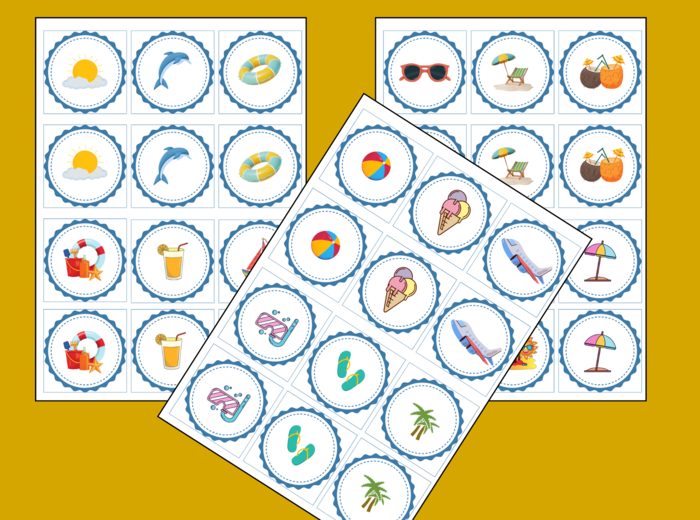 WAKACJE – lato – memory – 36 szt. – wersja 1