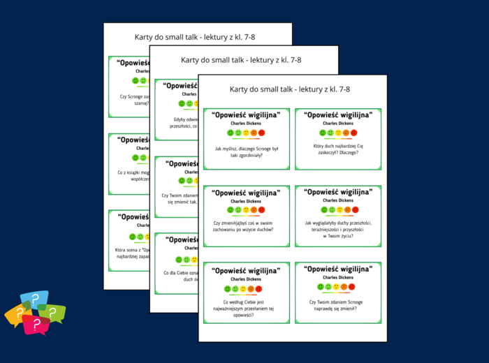 "OPOWIEŚĆ WIGILIJNA" – Karty do SMALL TALK – lektury – gra