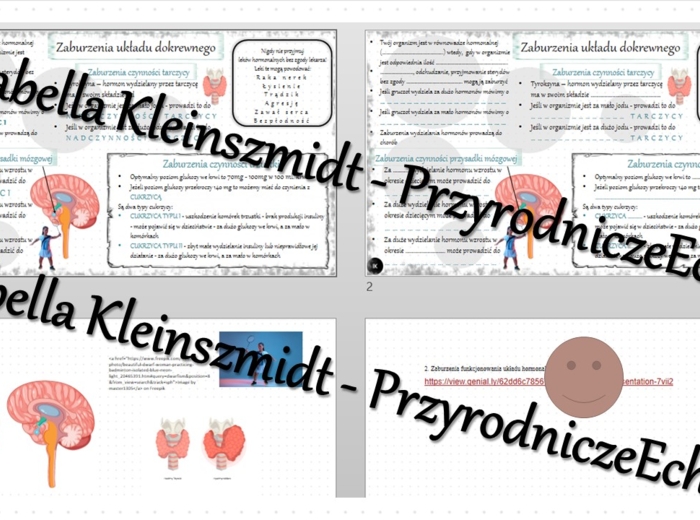 Minizestaw na temat „Zaburzenia funkcjonowania układu hormonalnego” – sketchnotka + karta pracy w power point + gratisowy link do prezentacji multimedialnej niekomercyjnej wykonanej w genial.ly do indywidualnego pobrania i użycia do celów niekomercyjnych