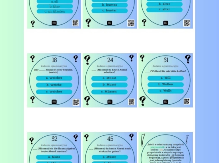 LUKI - uzupełnij zdania - język niemiecki - nie tylko dla ósmoklasistów