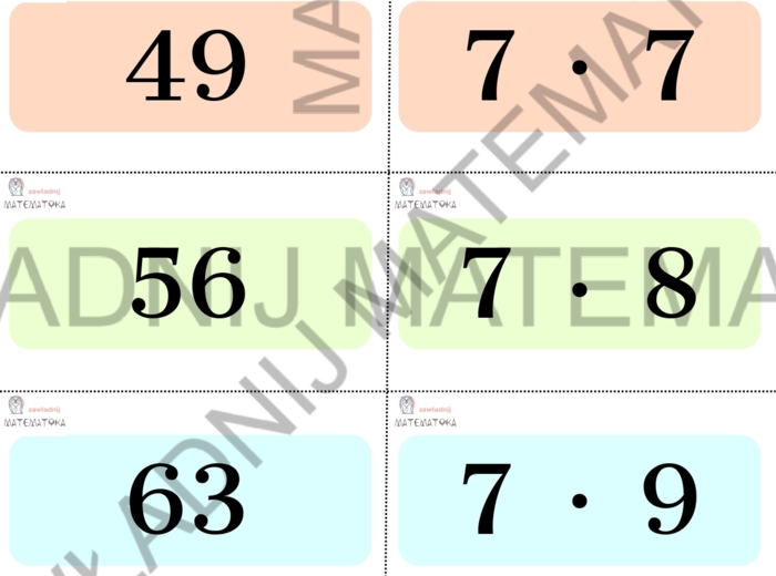 FISZKI - MNOŻENIE DO 100