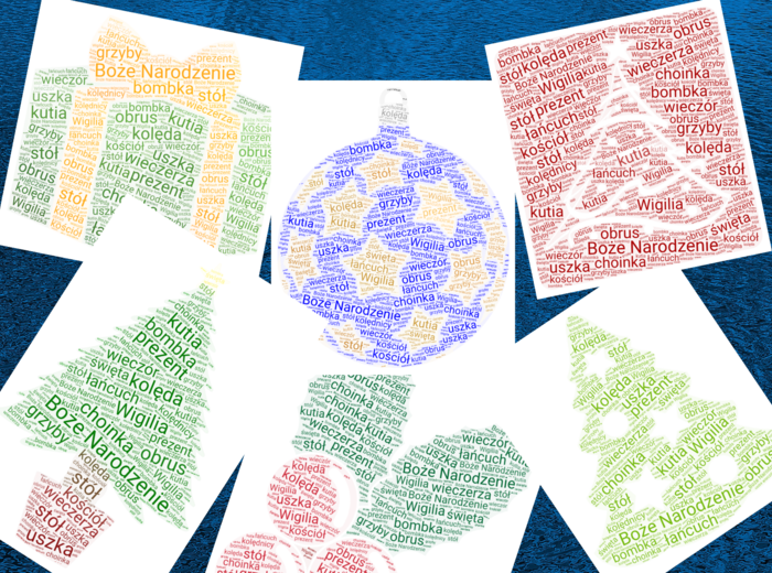 🎄 Świąteczne chmury wyrazowe – BOŻE NARODZENIE – 8 wersji