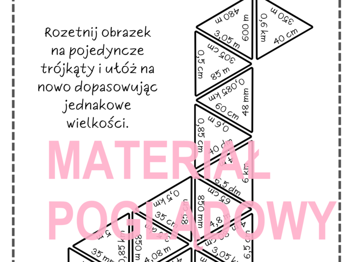 TRIMINO - zamiana jednostek długości (wyrażenia dwumianowane i ułamki dziesiętne)